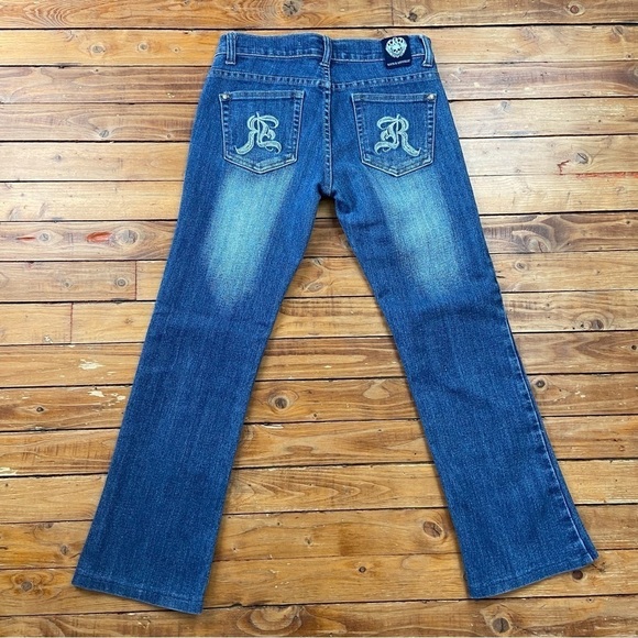 Rock & Republic low rise jeans boot cut blue stretchy denim classic size 28 moto - Picture 4 of 14